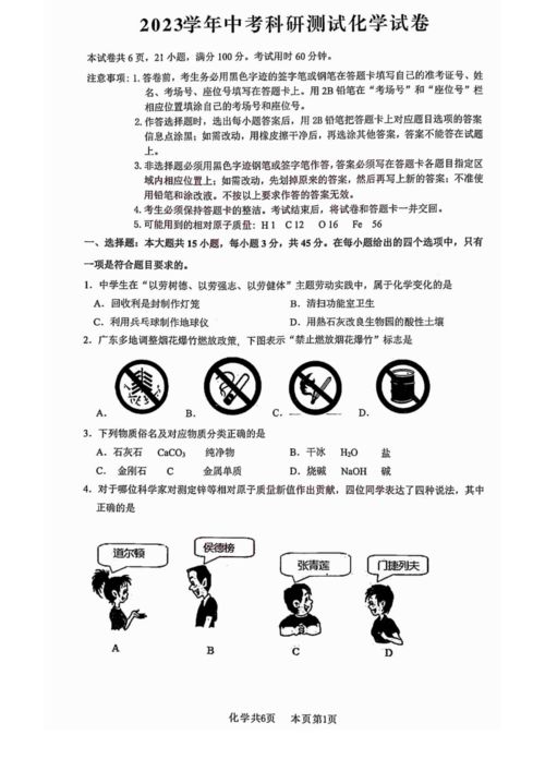 2023年廣東省佛山市中考科研測試九年級(jí)化學(xué)試卷分析與自然科學(xué)研究啟示